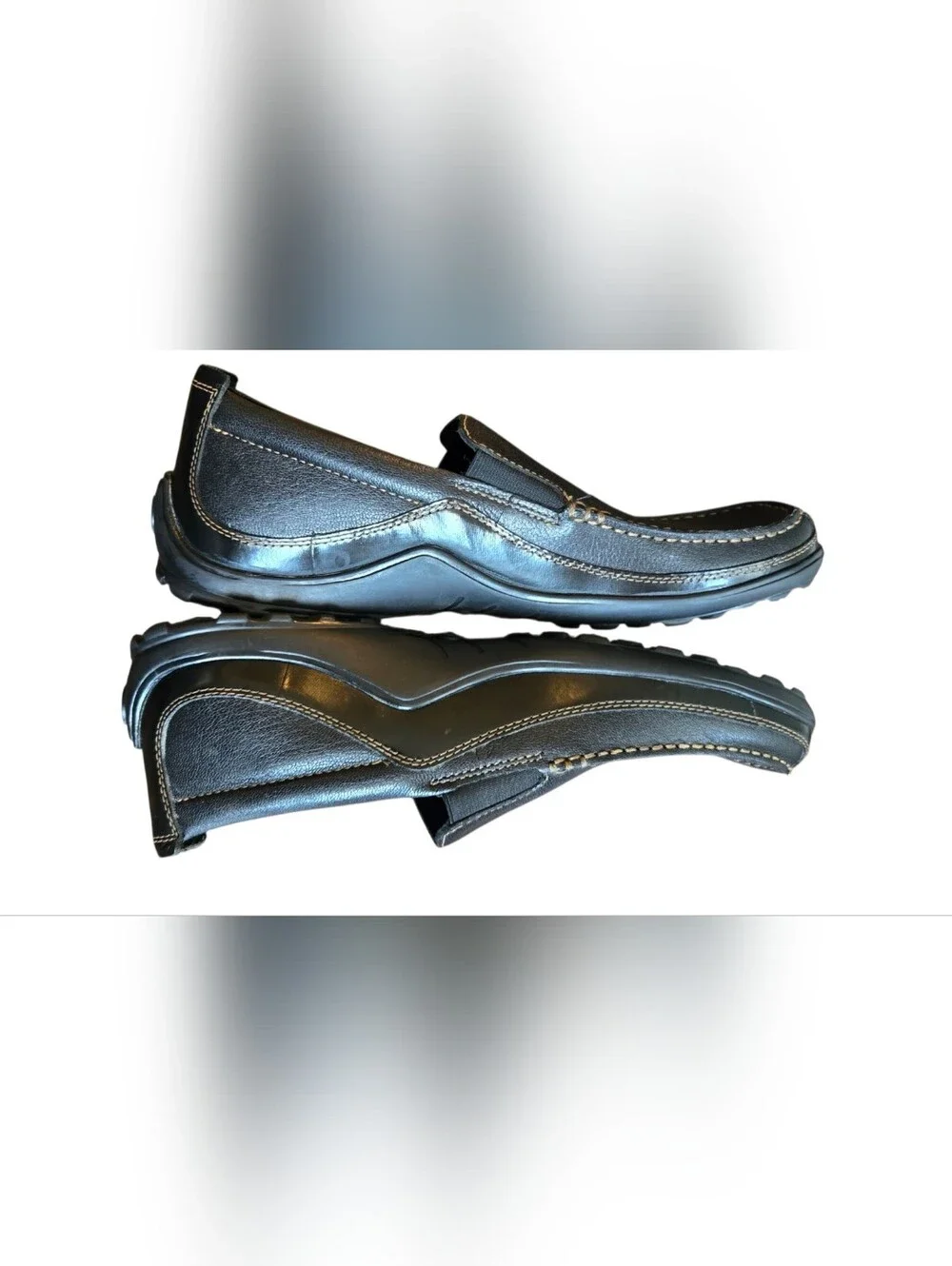 Cole Haan Tucker Venetian Black Leather Loafers 10